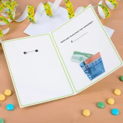 Karte mit abc Button zur Einschulung