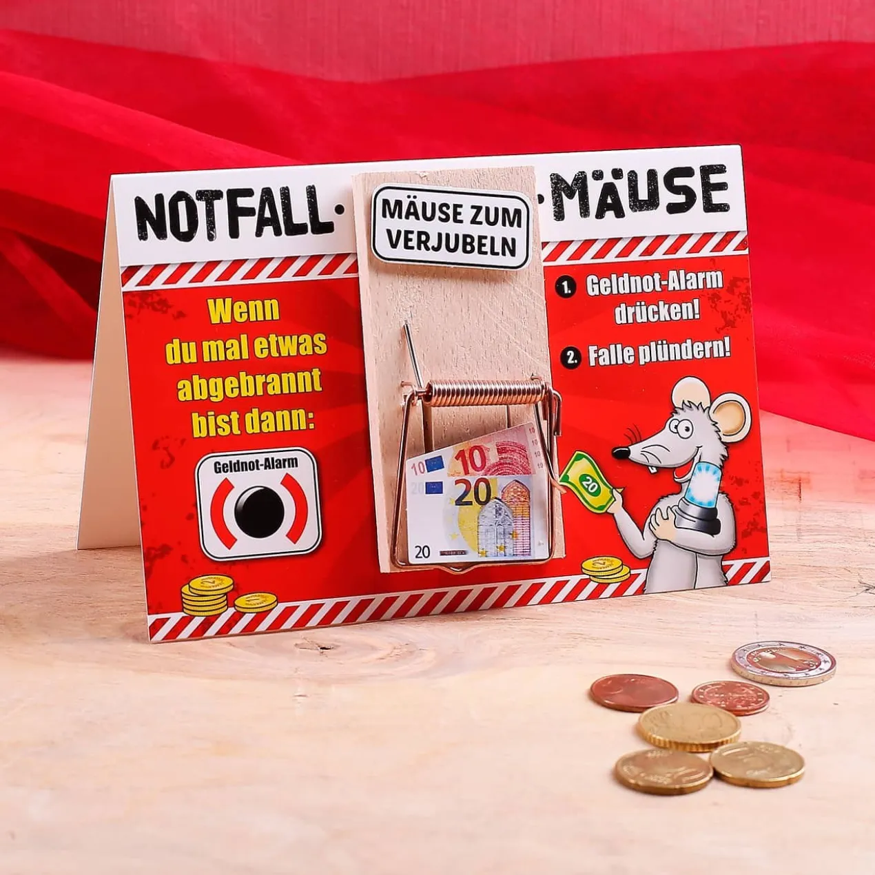 Karte mit Mausefalle - Notfall