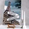 Keilrahmen Leinwand Straßenschilder Paris mit Ihren Namen 60x40cm