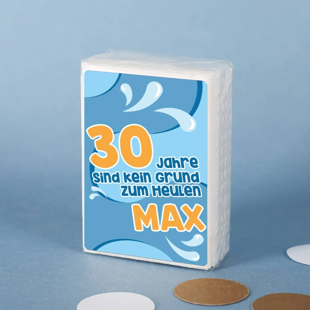 Kein Grund zum Heulen - Lustige Taschentücher zum Geburtstag mit Alter und Name