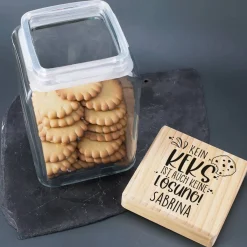 Kein Keks ist auch keine Lösung! - Vorratsglas mit Bambusdeckel in 4 Größen
