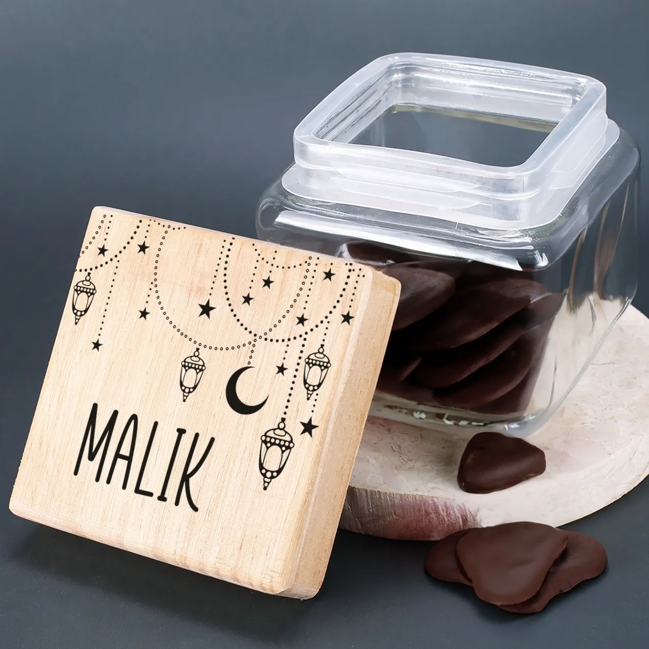 Keksdose / Vorratsglas „Orientalische Kette“ mit Wunschname für Ramadan & festliche Anlässe