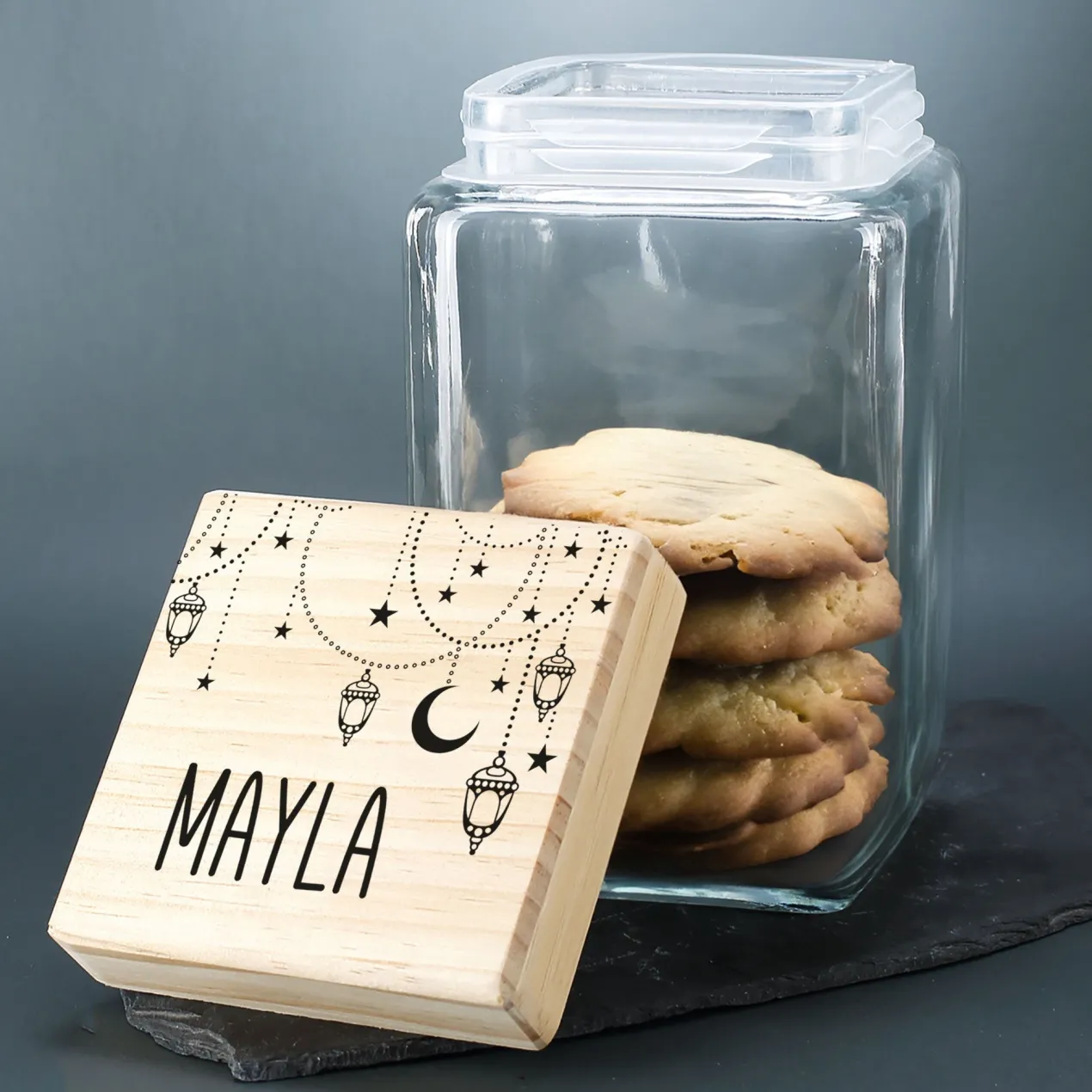 Keksdose / Vorratsglas „Orientalische Kette“ mit Wunschname für Ramadan & festliche Anlässe