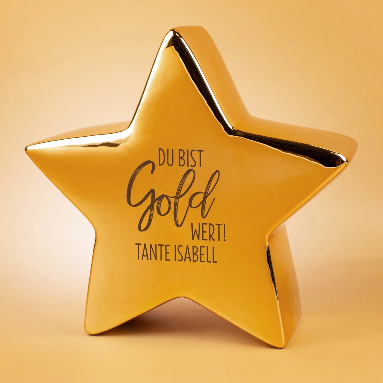 Keramikstern von Leonardo ‚Du bist Gold wert!‘ personalisiert mit Name | 20 cm | Für besondere Menschen