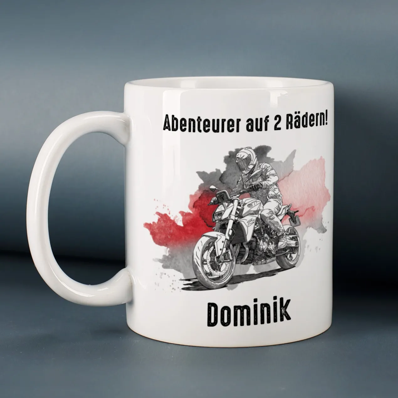 Keramiktasse mit Naked Bike Motiven, personalisiert | Geschenk für Motorradfahrer & Biker