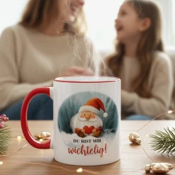 Keramiktasse mit Wichtel & Spruch 'Du bist mir wichtelig!' | Wichtelgeschenk zu Weihnachten