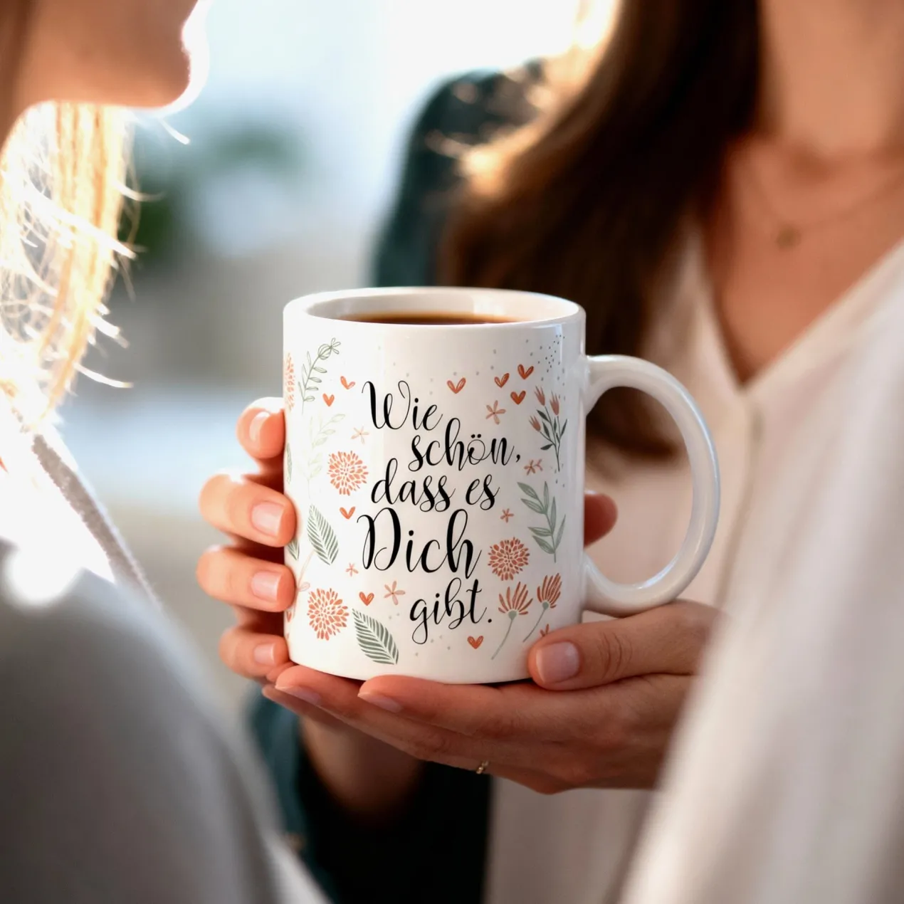 Keramik Tasse - Wie schön, dass es Dich gibt | Geschenk zum Geburtstag, Muttertag oder als Dankeschön