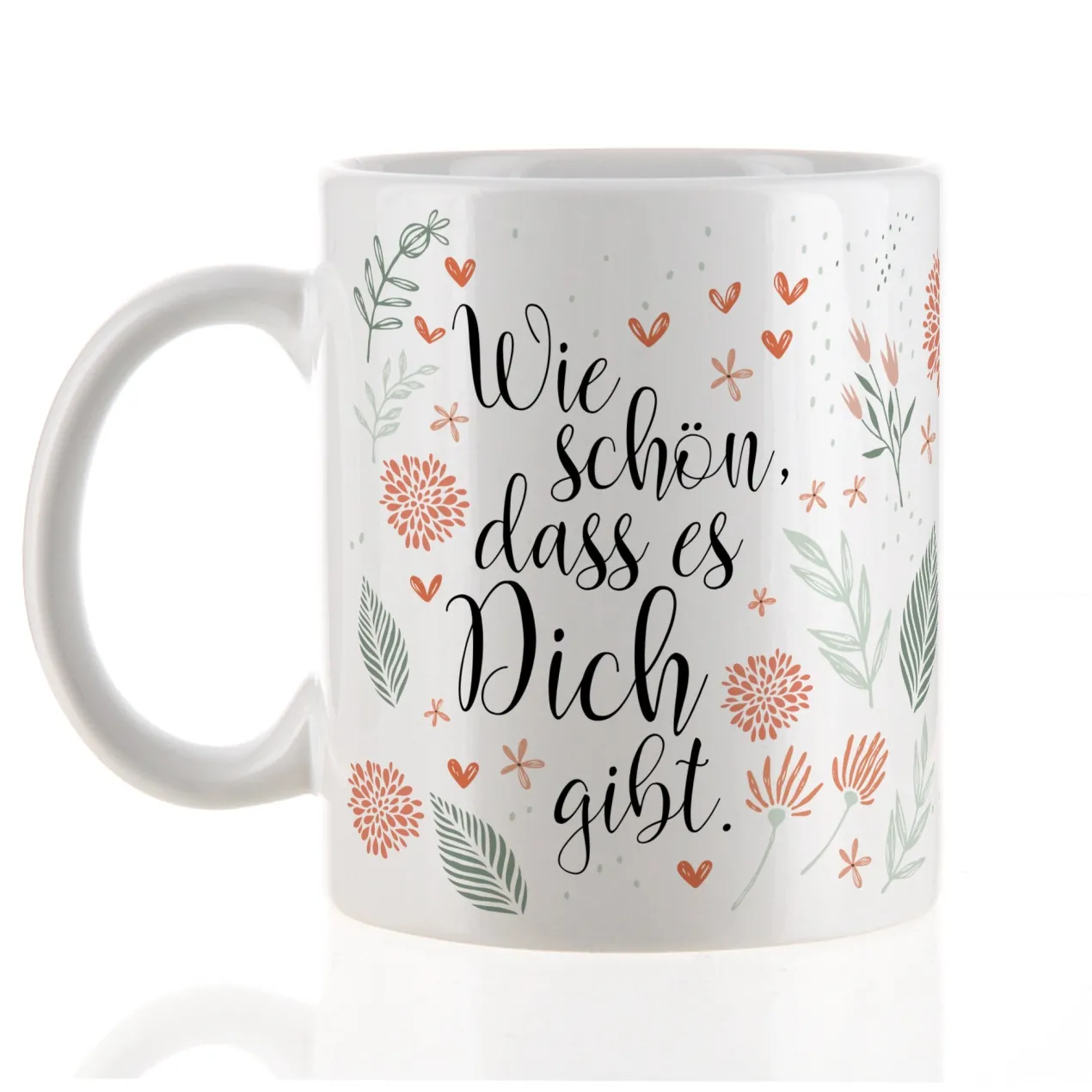 Keramik Tasse - Wie schön, dass es Dich gibt | Geschenk zum Geburtstag, Muttertag oder als Dankeschön