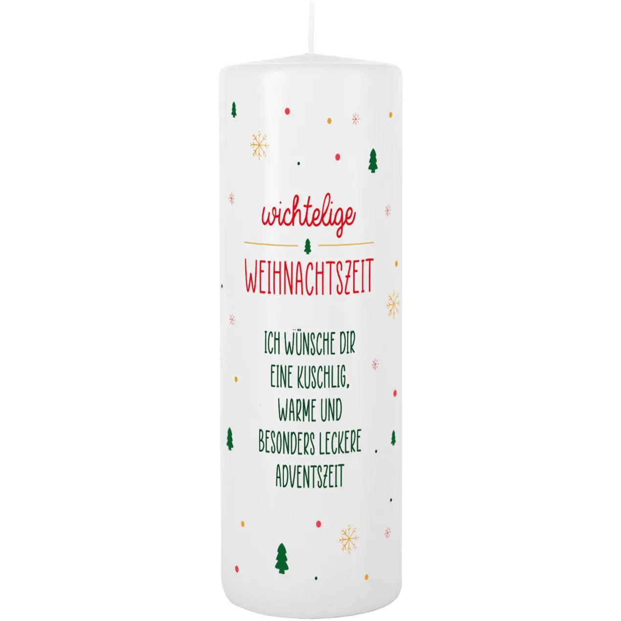 Kerze als Adventskalender mit Wichtel und Wunschtext | Wichtelige Weihnachtszeit