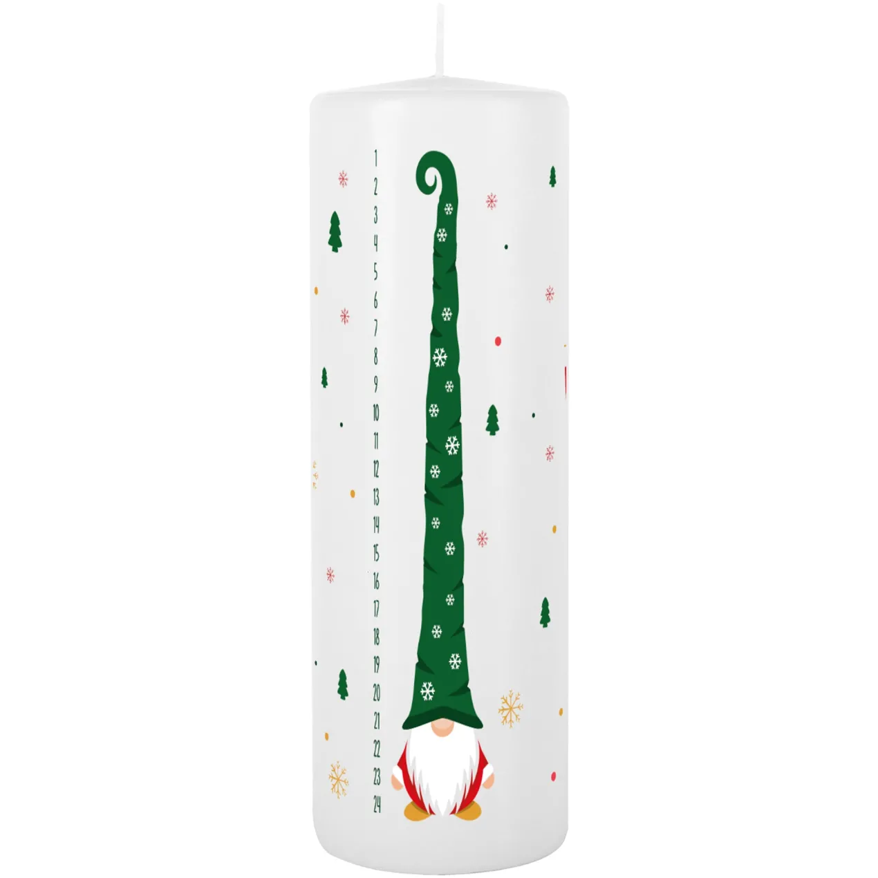 Kerze als Adventskalender mit Wichtel und Wunschtext | Wichtelige Weihnachtszeit