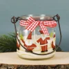 Kerze im Glas mit Metallbügel - Weihnachtsmann