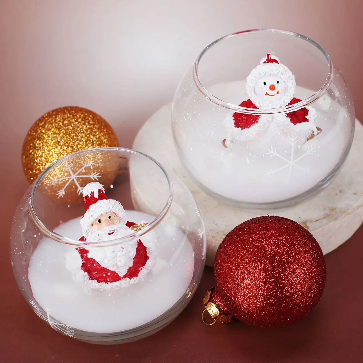 Kerze im Glas - Schneemann oder Weihnachtsmann