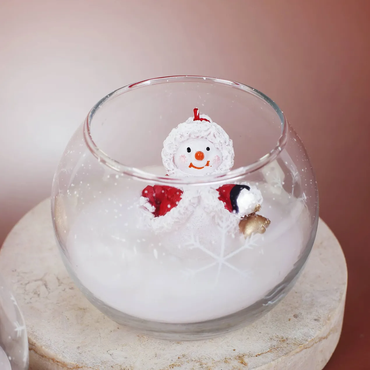 Kerze im Glas - Schneemann oder Weihnachtsmann
