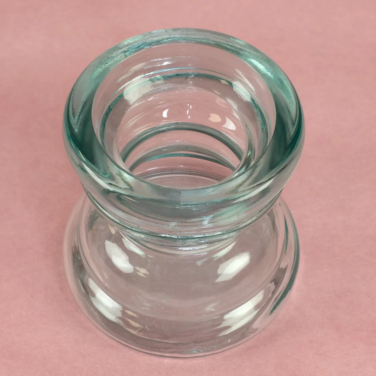 Kerzenhalter aus Glas handgearbeitet | Kerzenständer aus 100% recyceltem Glas für Stumpenkerzen