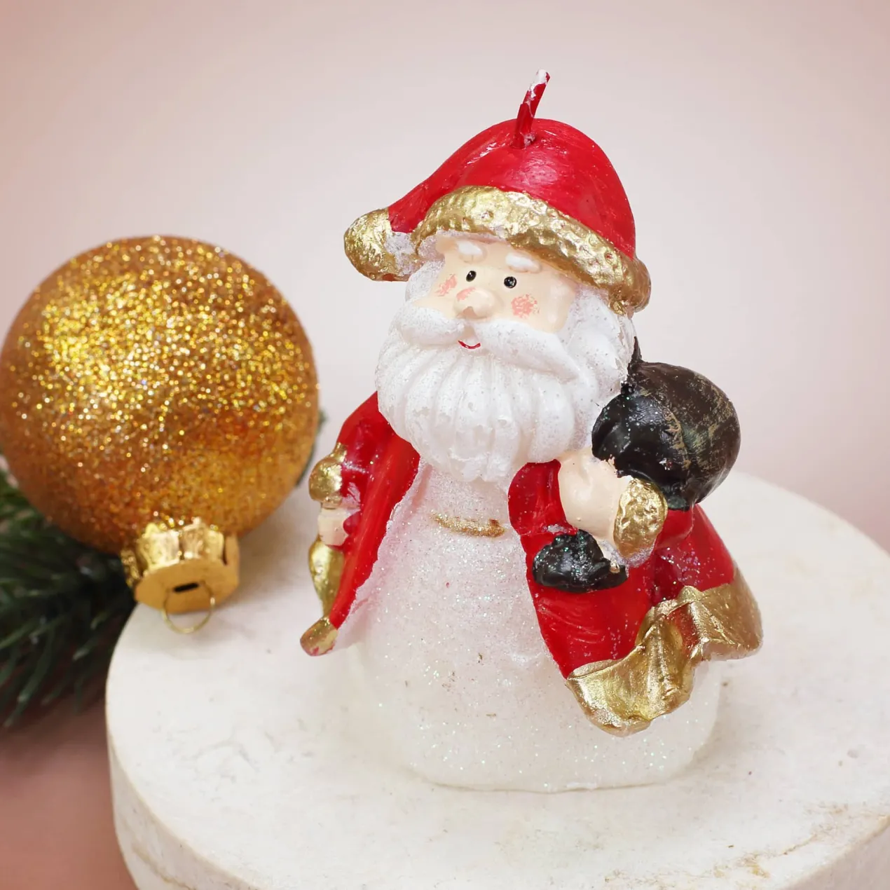 Kerze Weihnachtsmann oder Schneemann