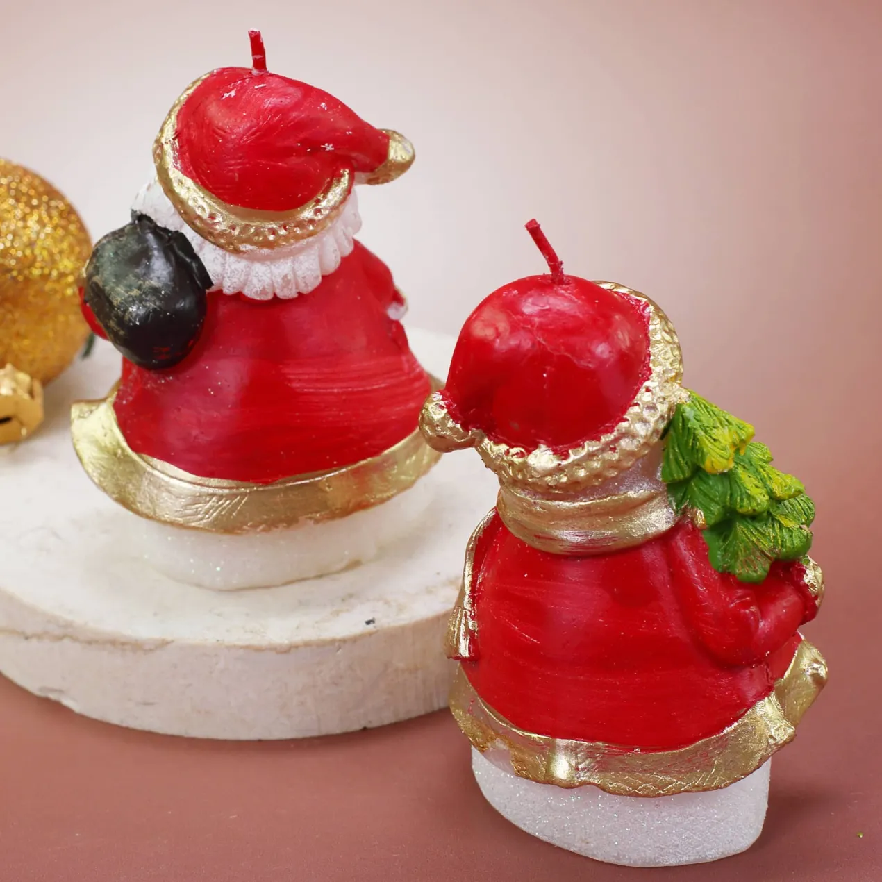 Kerze Weihnachtsmann oder Schneemann