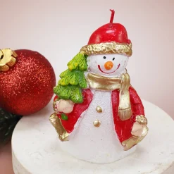 Kerze Weihnachtsmann oder Schneemann