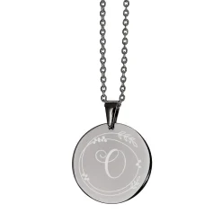 Kette mit Gravur von Initiale & Ornament | Silber, Schwarz oder Roségold