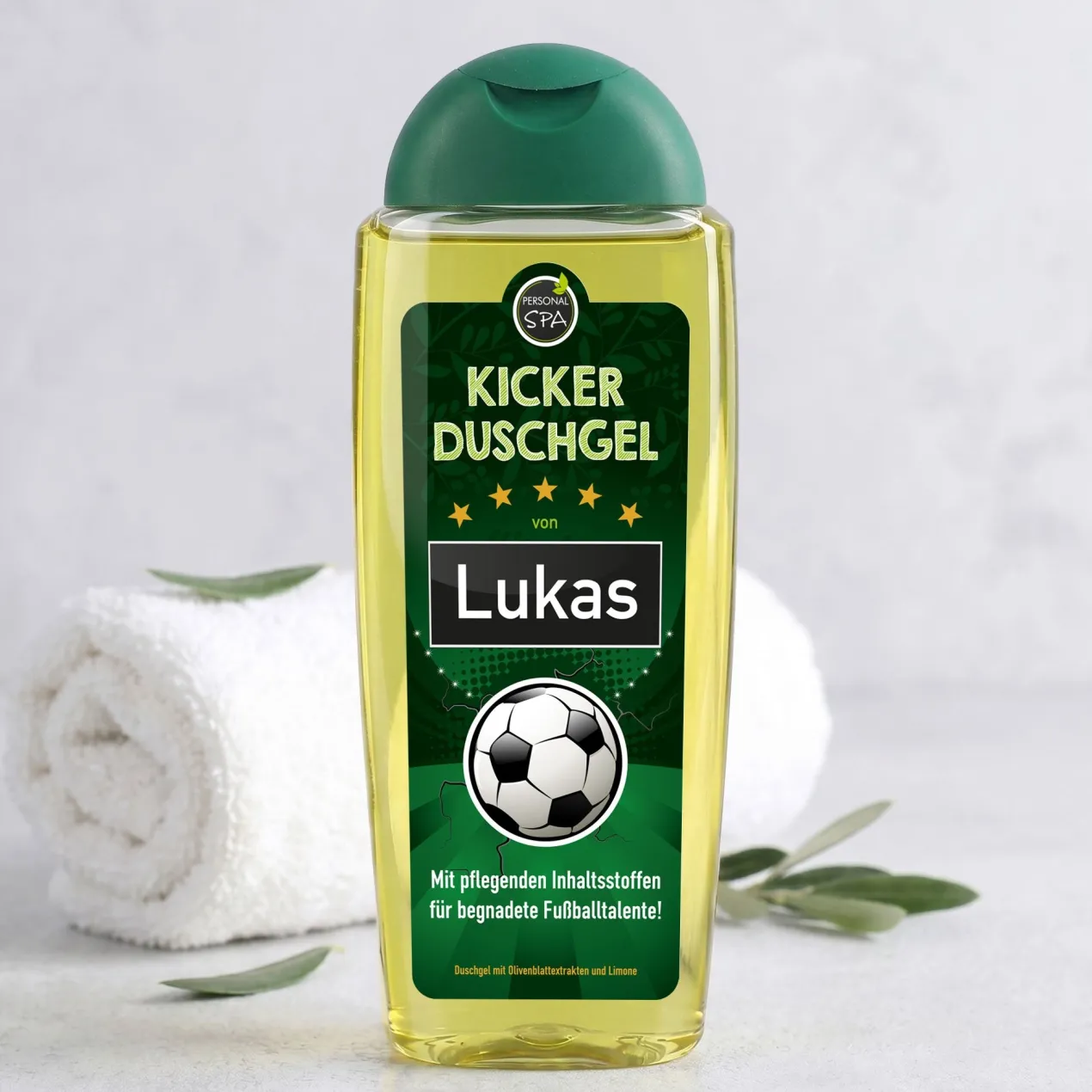 Kicker Duschgel mit Name für Fußballer