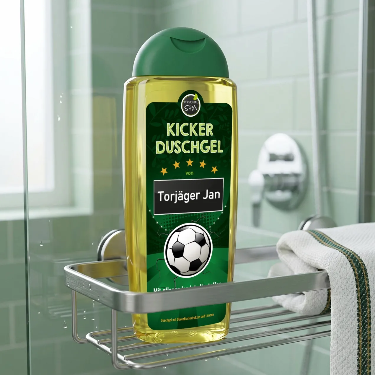 Kicker Duschgel mit Name für Fußballer