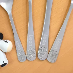 Kinderbesteck Set personalisiert mit Name 4-teilig | Motiv Hoftiere von Ritzenhoff & Breker