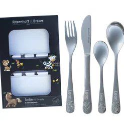 Kinderbesteck Set personalisiert mit Name 4-teilig | Motiv Hoftiere von Ritzenhoff & Breker