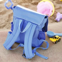 Kindergarten Rucksack in blau mit Sonne Motiv & Name personalisiert | Geschenk für Jungen & Mädchen