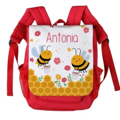 Kindergartenrucksack mit Bienchenmotiv und Wunschname bedruckt
