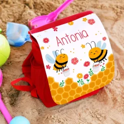 Kindergartenrucksack mit Bienchenmotiv und Wunschname bedruckt