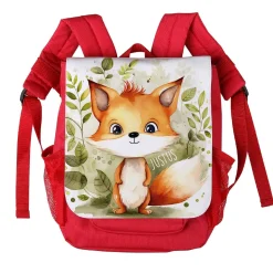 Kindergartenrucksack mit kleinem Fuchs und Ihrem Wunschnamen