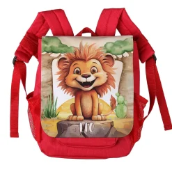 Kindergartenrucksack mit Löwen-Motiv und Wunschname bedruckt