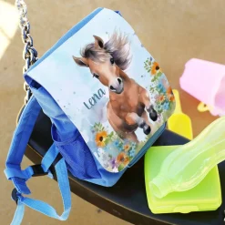 Kindergartenrucksack mit Pferdemotiv und Wunschname bedruckt