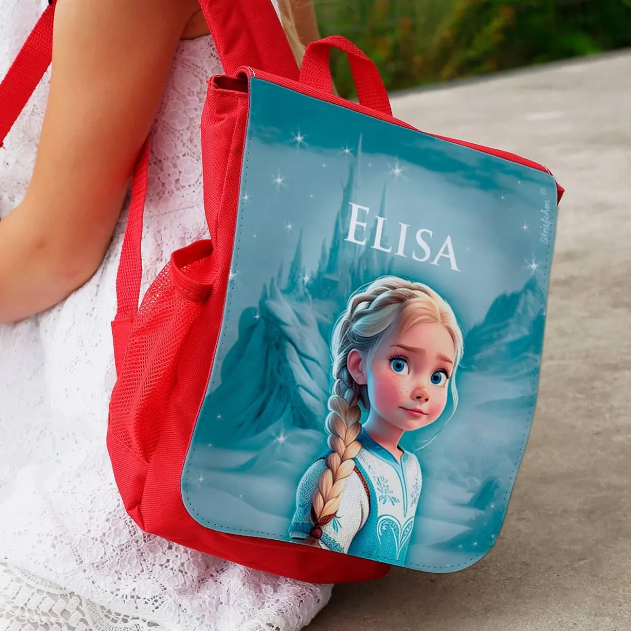 Kindergartenrucksack mit Prinzessin, Name oder Initialen