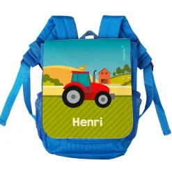 Kindergartenrucksack mit Traktor und Wunschtext