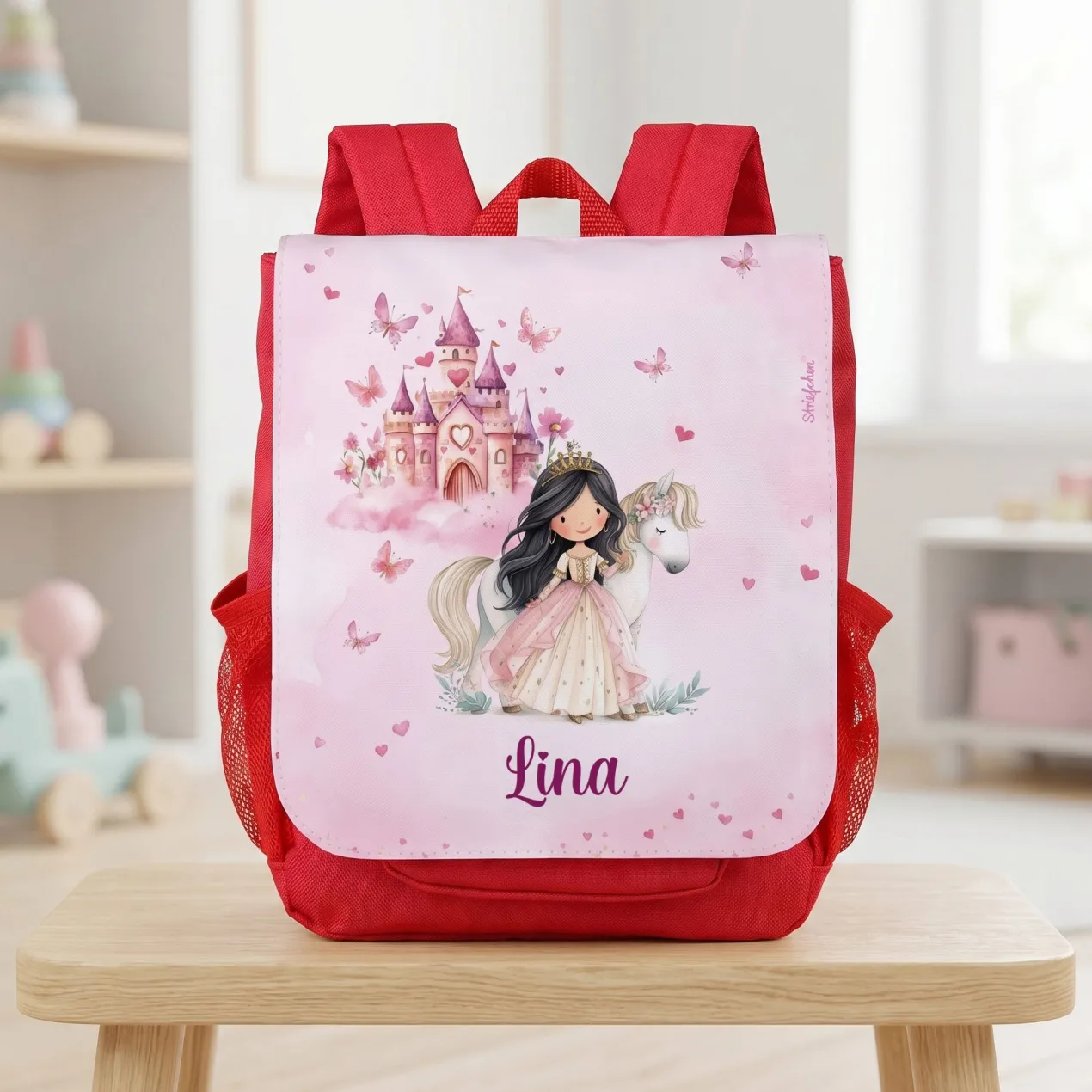 Kindergarten Rucksack 'Prinzessin' personalisiert mit Name | Geschenk für Mädchen