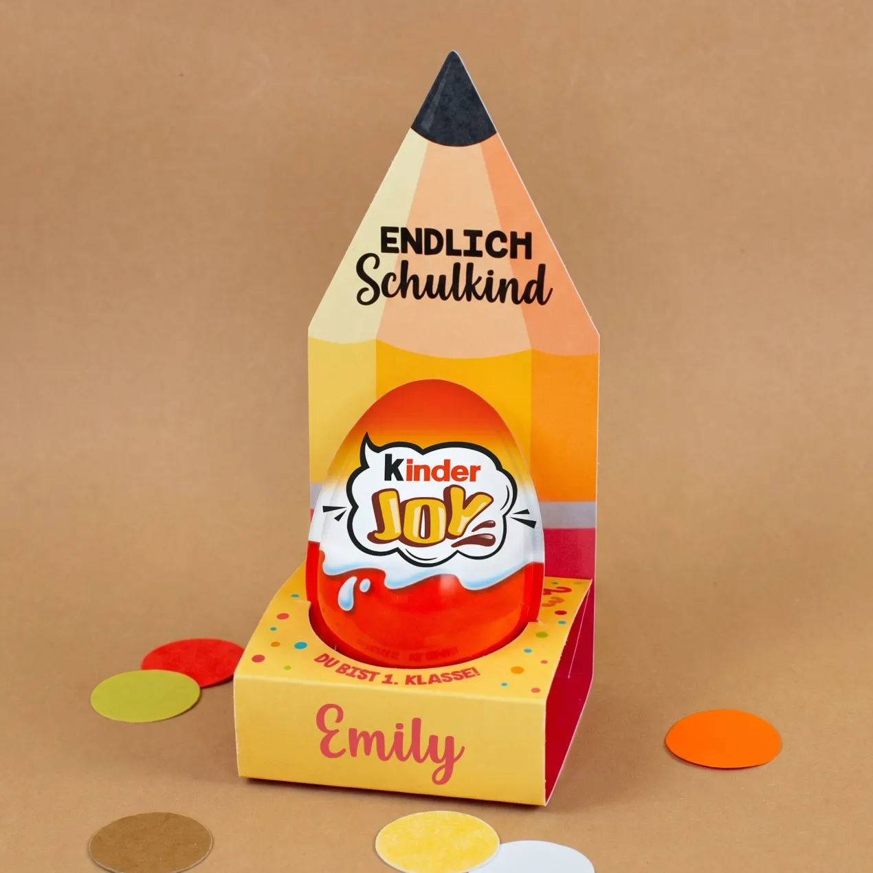Kinder Joy in Geschenkverpackung personalisiert mit Name | Geschenk zur Einschulung