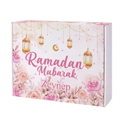 Kinder Ramadan Kalender mit Blumenmotiv in rosa und gold
