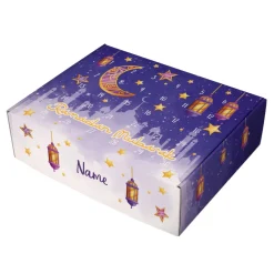 Kinder Ramadan Kalender mit Name - Laternen, Mond und Sternen Motiv zum selbst Befüllen