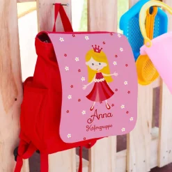 Kinderrucksack für kleine Prinzessinnen mit Name und Kita-Gruppe