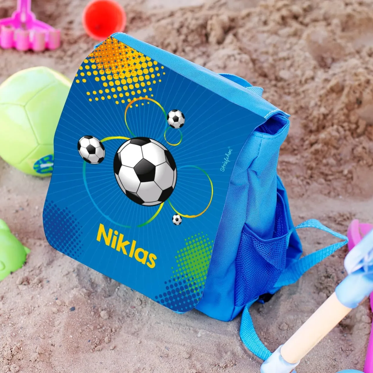 Kinderrucksack mit Name für kleine Fußballer