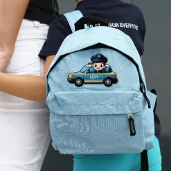 Kinderrucksack mit Polizeiauto-Motiv und Namen personalisierbar für Jungen