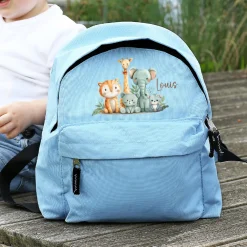 Kinderrucksack mit Tiermotiven in Blau für Jungen | Modell: Safari