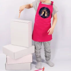 Kinderschürze mit zauberhaftem Kätzchen und Name