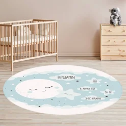 Kinderteppich zur Geburt mit Personalisierung in zwei Farben