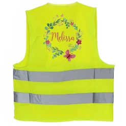 Kinderwarnweste mit Blumenmotiv zur Einschulung