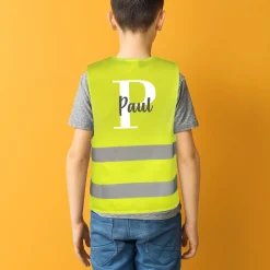 Kinderwarnweste - mit Name und Initiale bedruckt