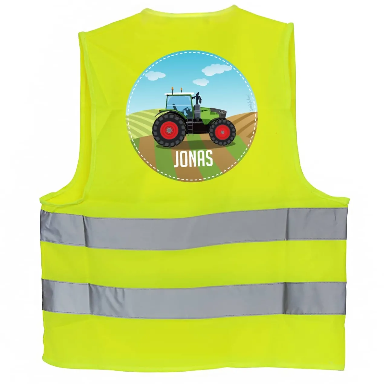 Kinderwarnweste - Traktor - mit Namensaufdruck