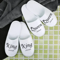 "King & Queen" Pantoffelset mit Ihren Namen