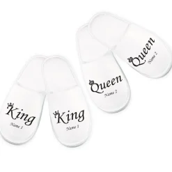 "King & Queen" Pantoffelset mit Ihren Namen