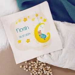 Kirschkernkissen mit niedlichem Teddy-Motiv, Name und Geburtsdatum